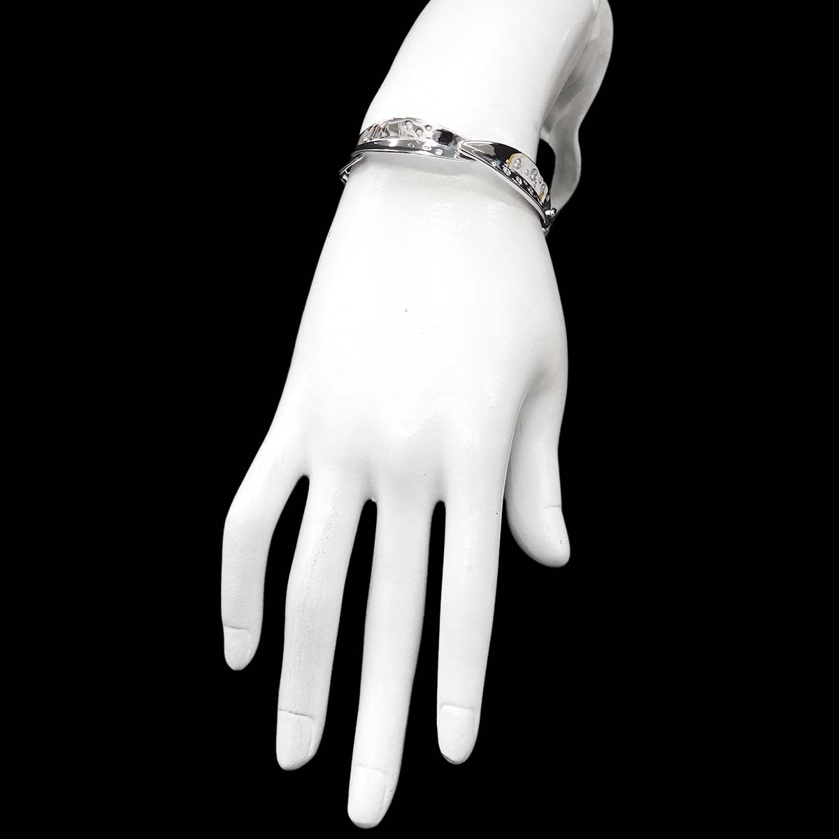 Diamond 0.45ct Bracelet Bangle 18K White Gold 750