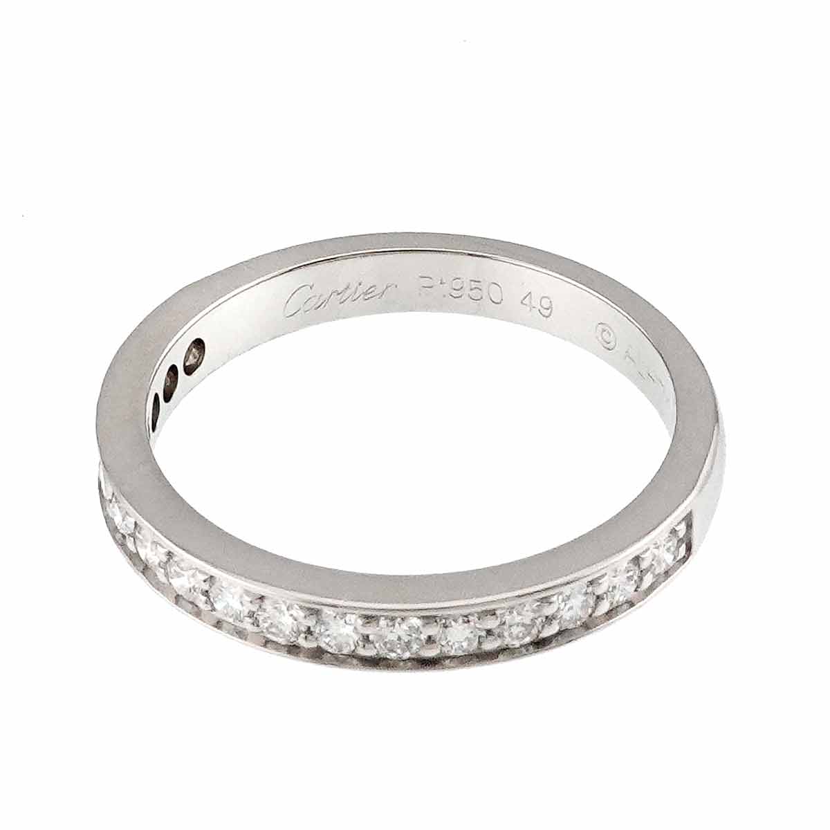 1895 Half Diamond Ring Pt size49 4.75-5(US)