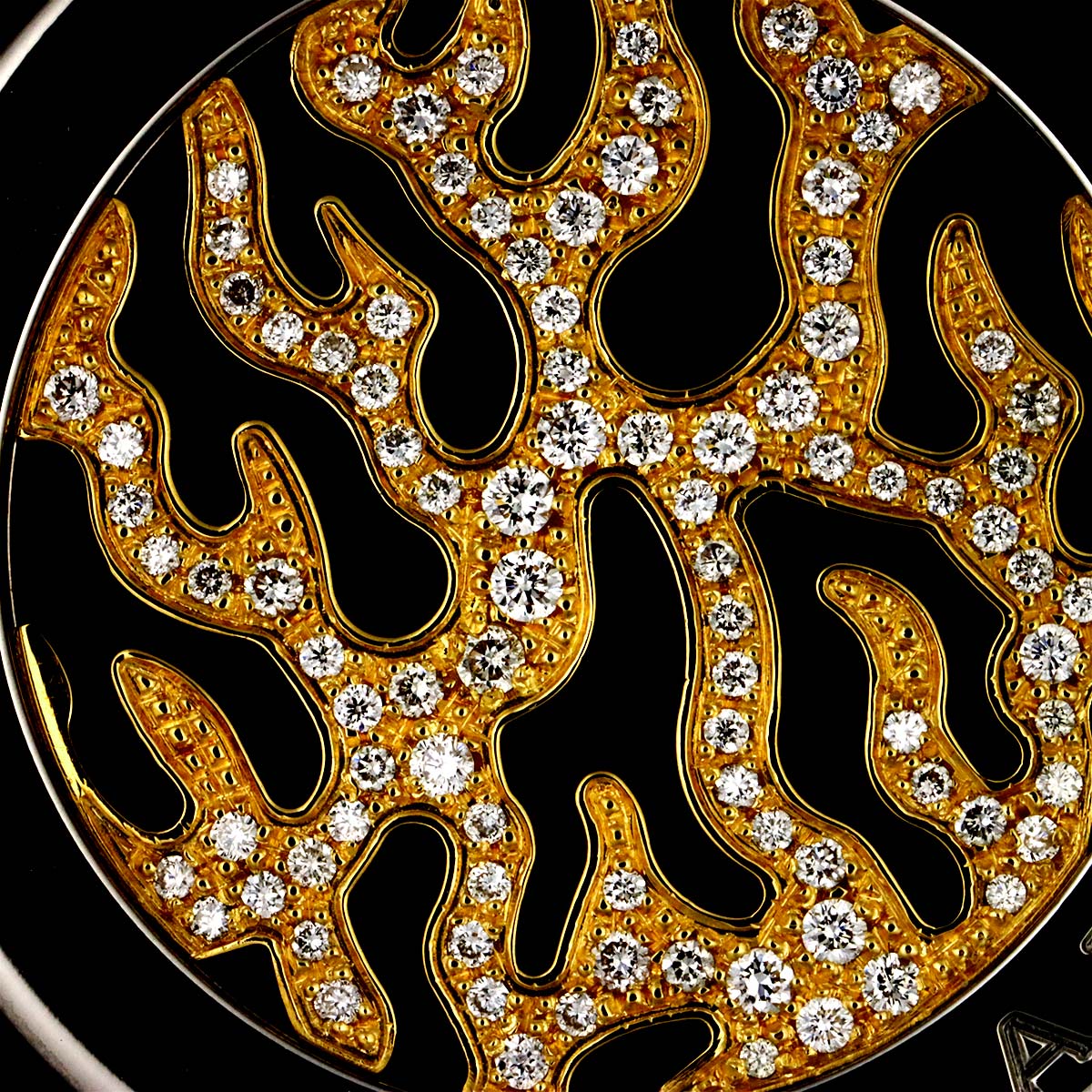 Tondo Fire Diamond Pendant Top 18K YG 750 SS