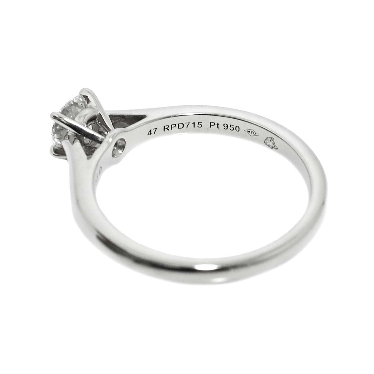 Diamond 0.30ct G/VVS2/3EX Ring Pt Platinum size47 4(US)