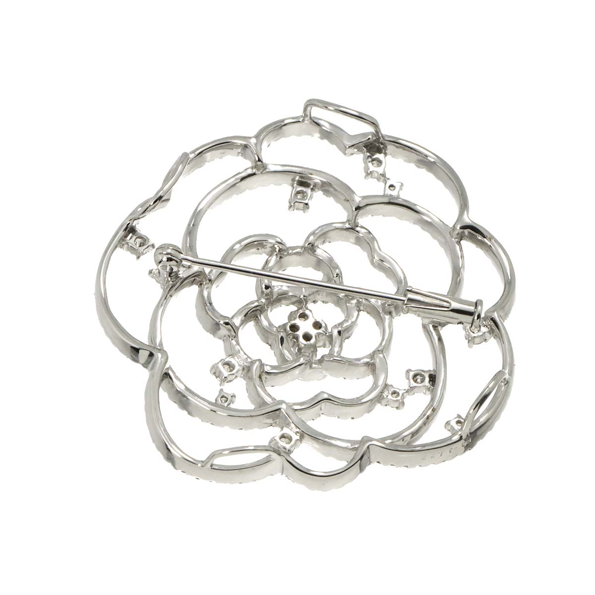 Diamond 1.77ct Brooch 18K WG White Gold 750