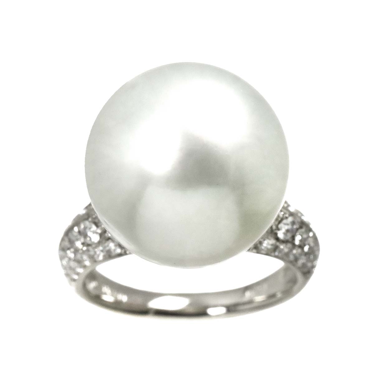 South Sea pearl 16.2mm Diamond 0.87ct Ring Pt Platinum 6.25-6.5(US)