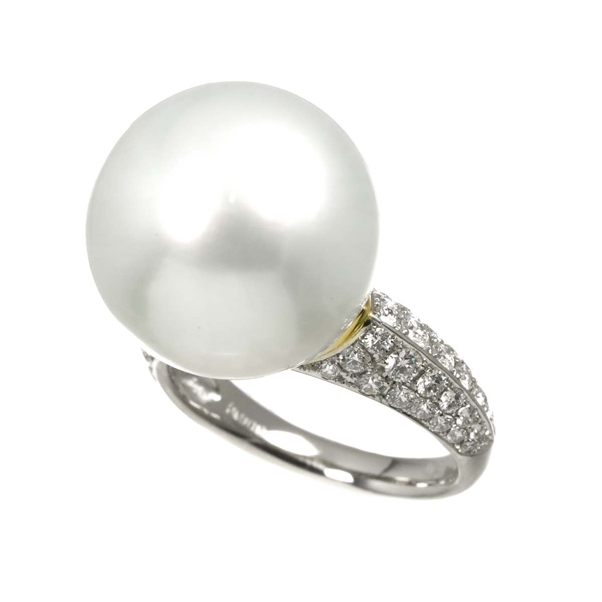 South Sea pearl 16.2mm Diamond 0.87ct Ring Pt Platinum 6.25-6.5(US)