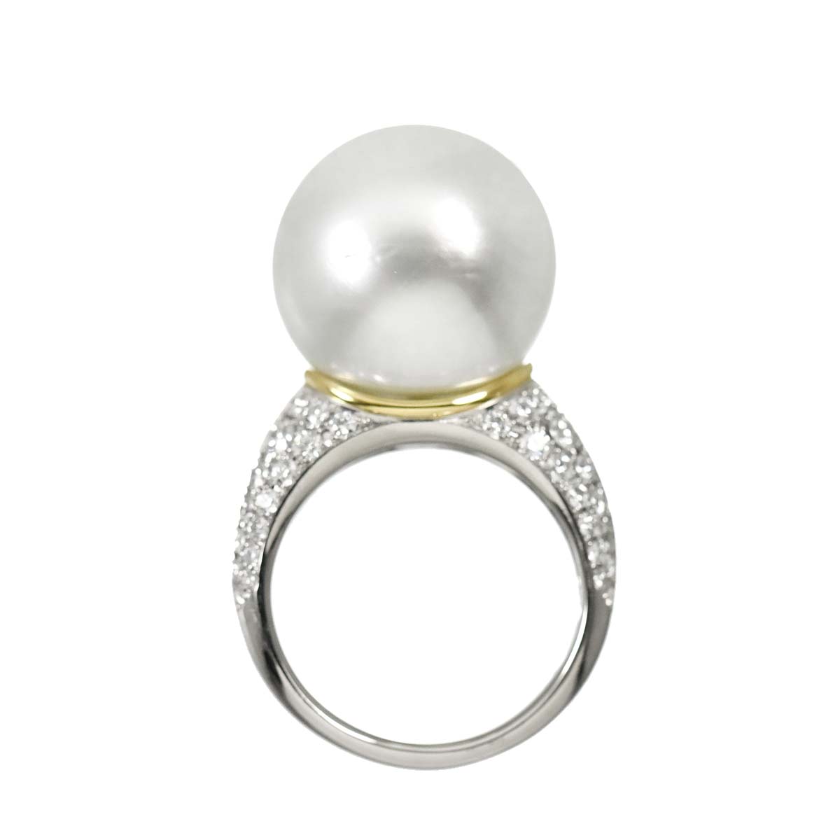 South Sea pearl 16.2mm Diamond 0.87ct Ring Pt Platinum 6.25-6.5(US)