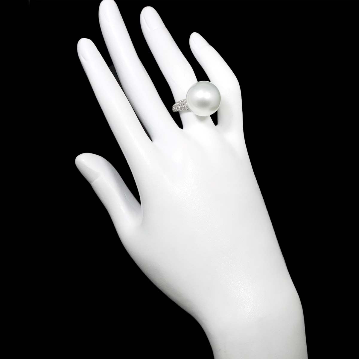 South Sea pearl 16.2mm Diamond 0.87ct Ring Pt Platinum 6.25-6.5(US)