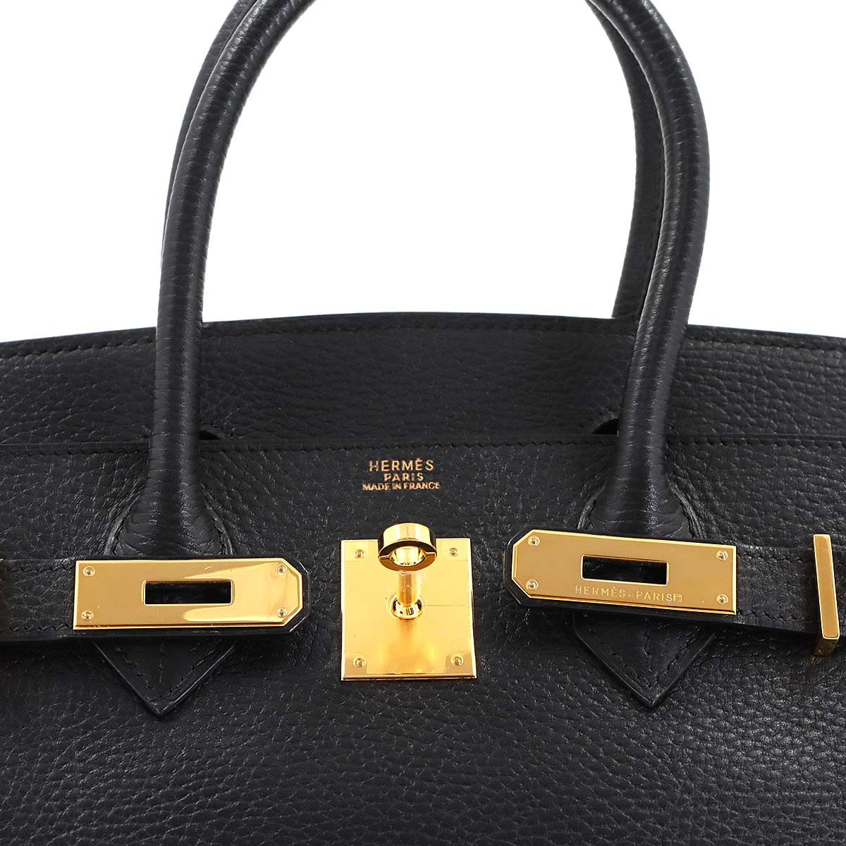 Birkin 30 Ardennes Black Hand Bag Purse