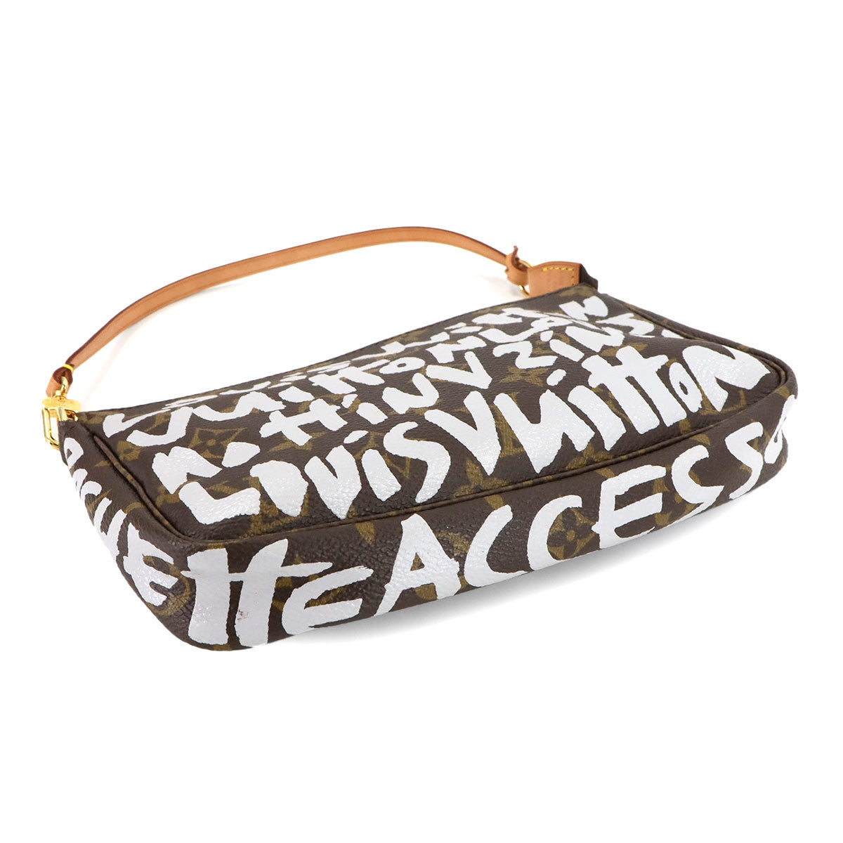 Monogram Graffiti Pochette Accessories Hand Bag Argent