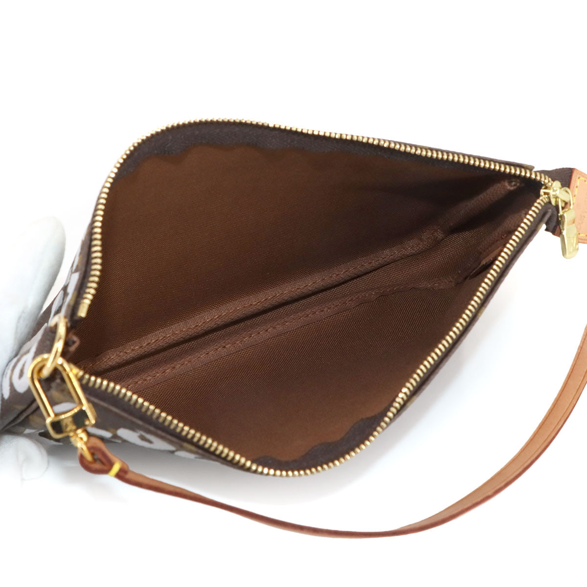 Monogram Graffiti Pochette Accessories Hand Bag Argent