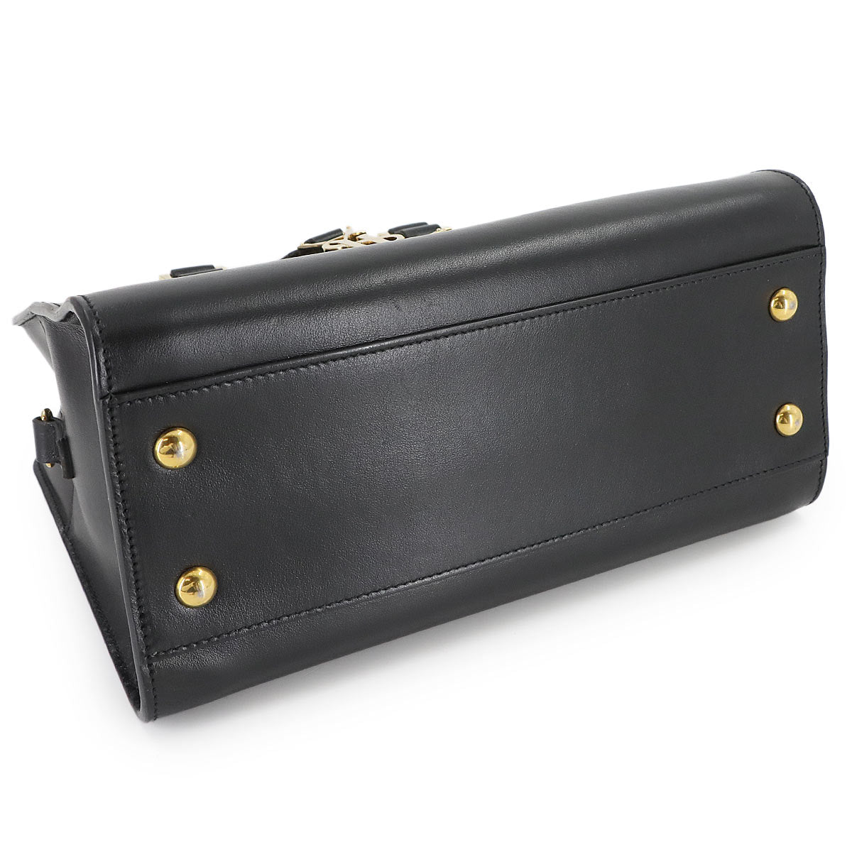 Baby Cabas Hand Shoulder Bag Leather Black 472466