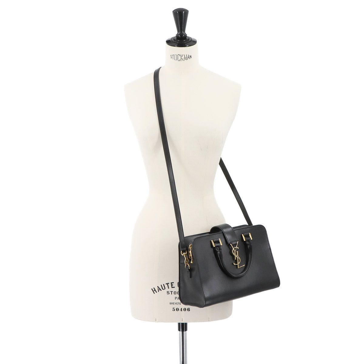 Baby Cabas Hand Shoulder Bag Leather Black 472466