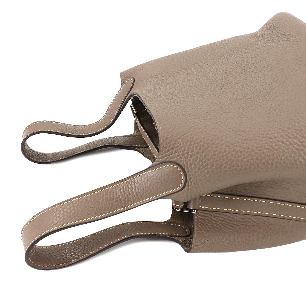 Picotin PM Hand Bag Taurillon Clemence Leather Etoupe