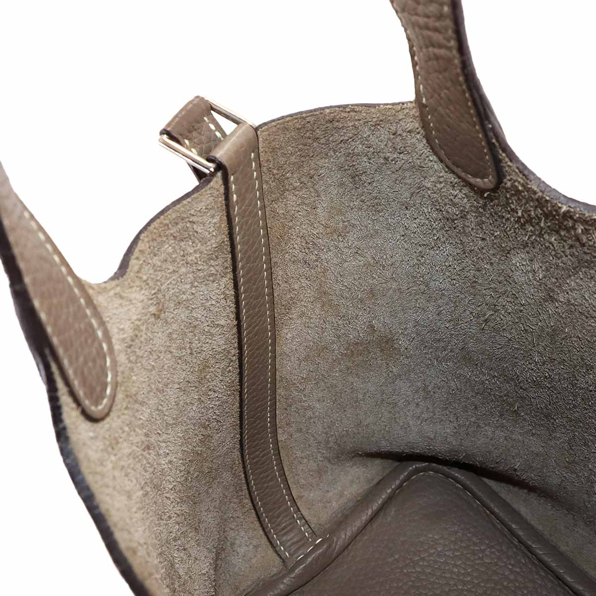 Picotin PM Hand Bag Taurillon Clemence Leather Etoupe