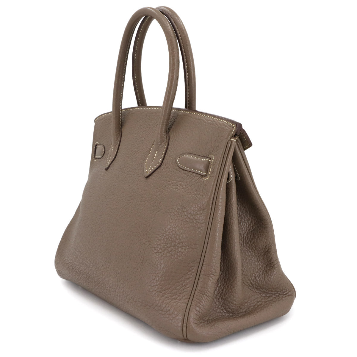 Birkin 30 Taurillon Clemence Etoupe Hand Bag Purse Beige