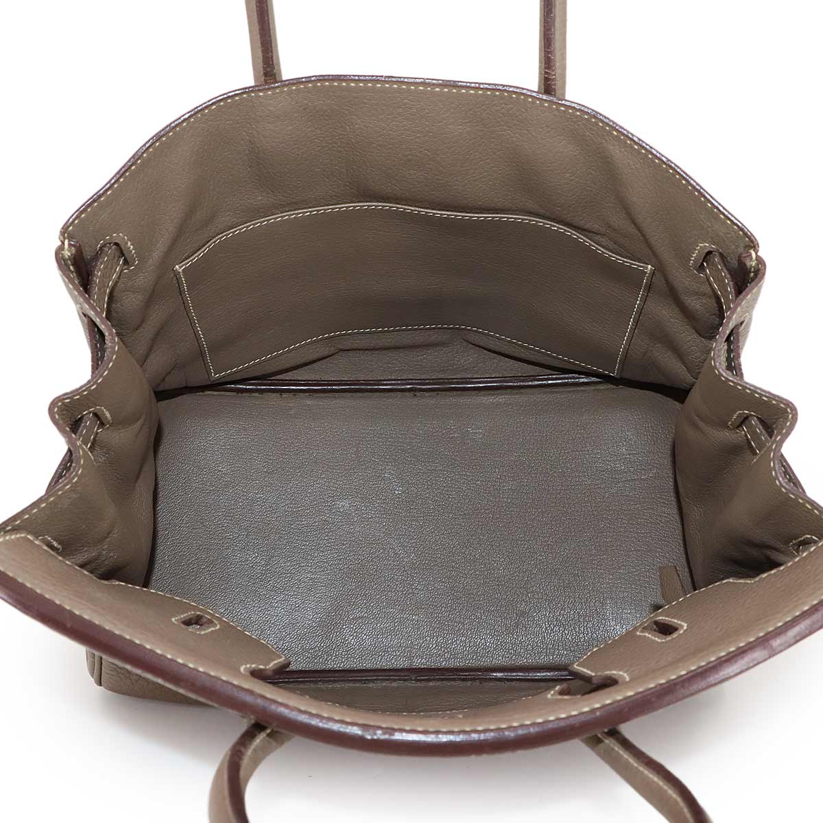 Birkin 30 Taurillon Clemence Etoupe Hand Bag Purse Beige