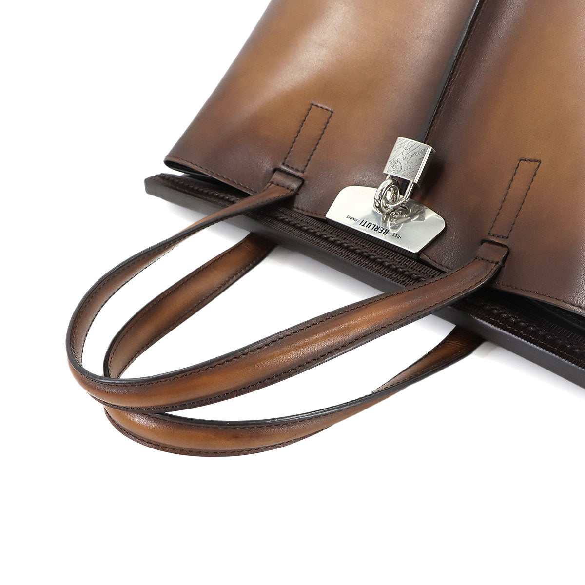 Luti 38 Tote Shoulder Bag Venezia Leather Brown Purse