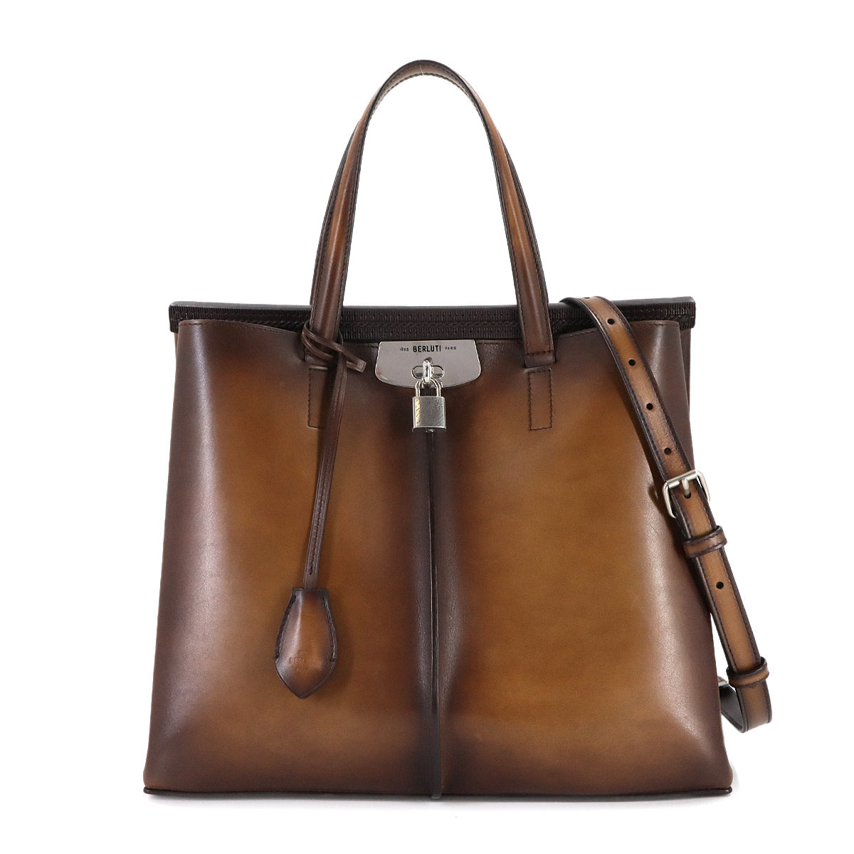 Luti 38 Tote Shoulder Bag Venezia Leather Brown Purse