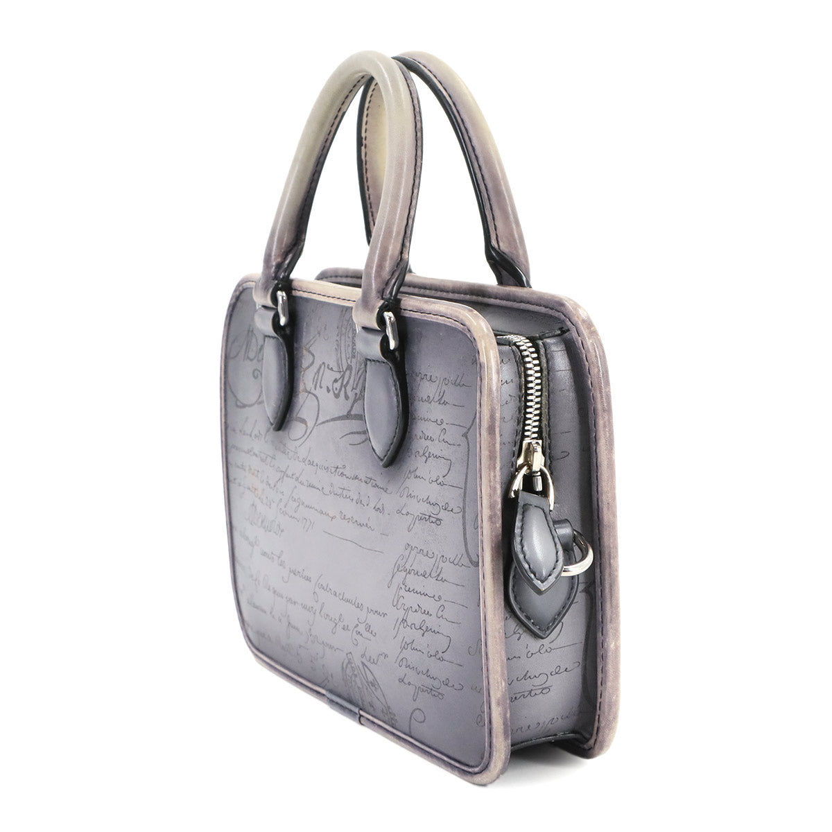 Calligraphy Unjour Gulliver 2way Hand Bag Venezia Leather Gray