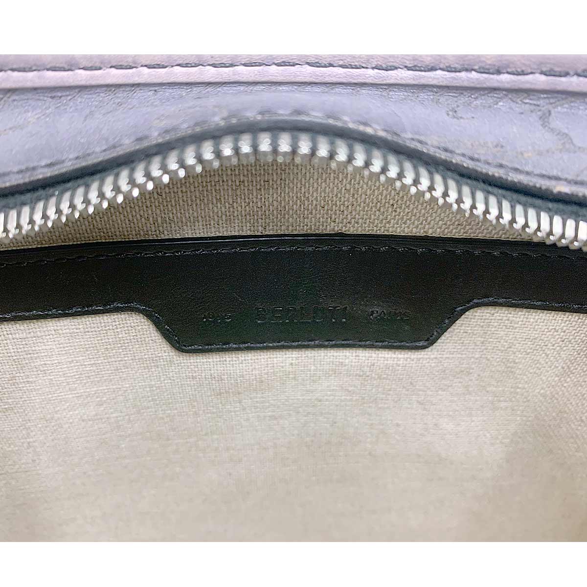Calligraphy Unjour Gulliver 2way Hand Bag Venezia Leather Gray