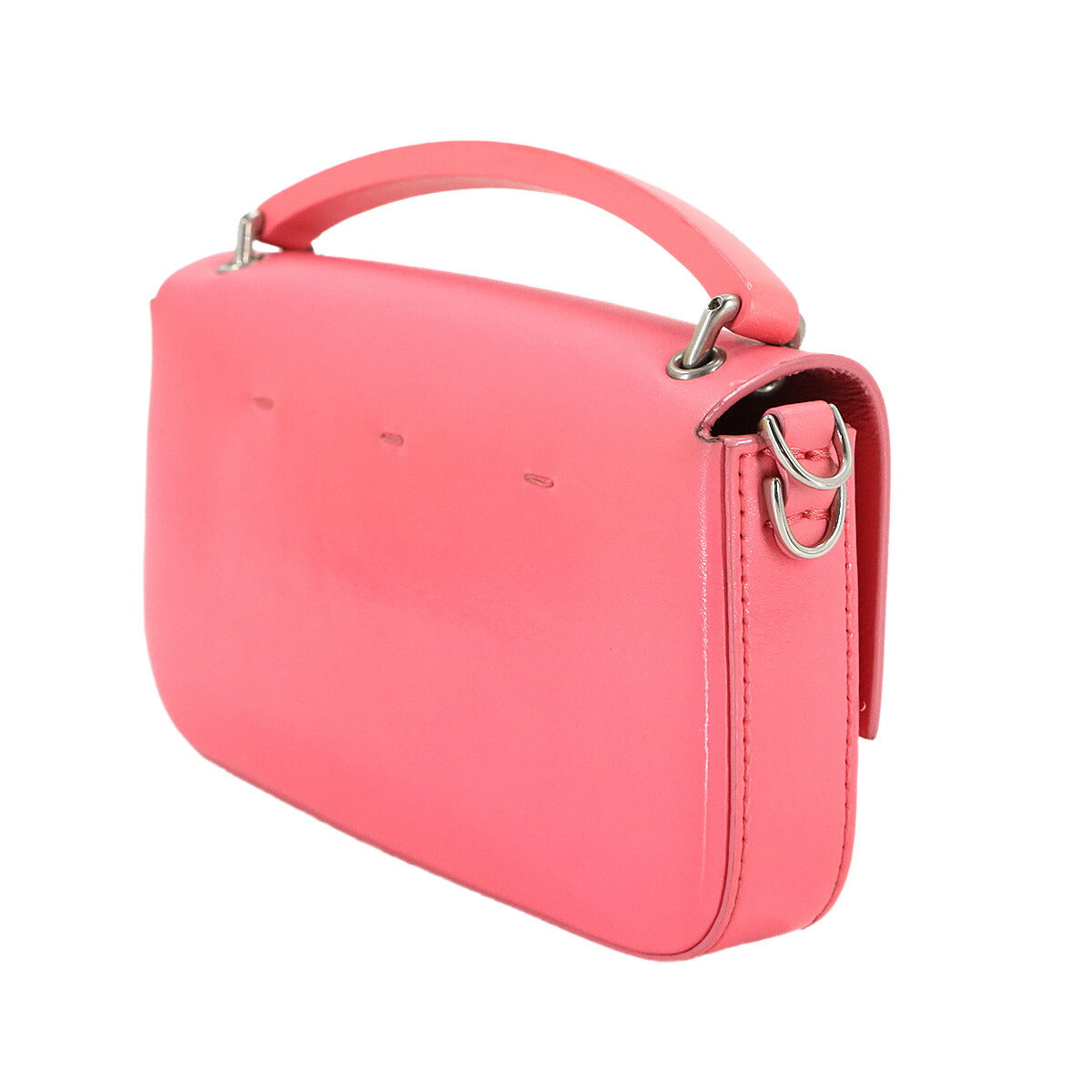 Mini Baguette Phone Pouch Hand Shoulder Bag Leather Enamel 7AS142