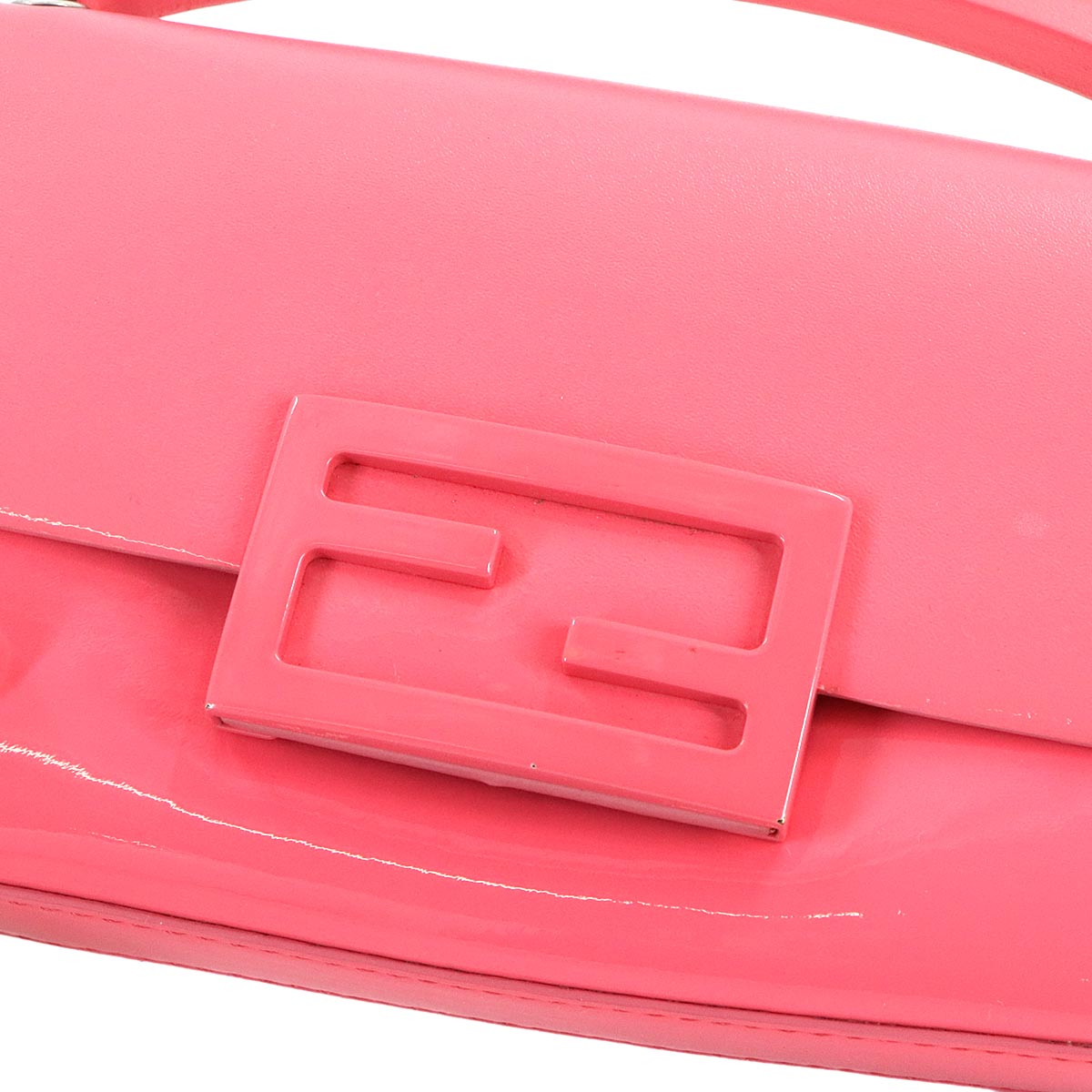 Mini Baguette Phone Pouch Hand Shoulder Bag Leather Enamel 7AS142