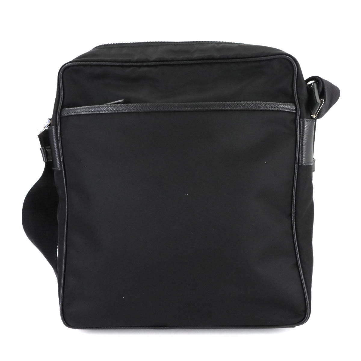 Shoulder Bag Nylon Saffiano Leather Nero Black 2VH002 Purse