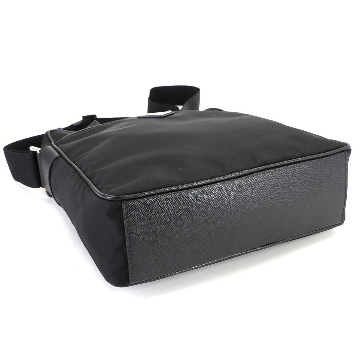 Shoulder Bag Nylon Saffiano Leather Nero Black 2VH002 Purse