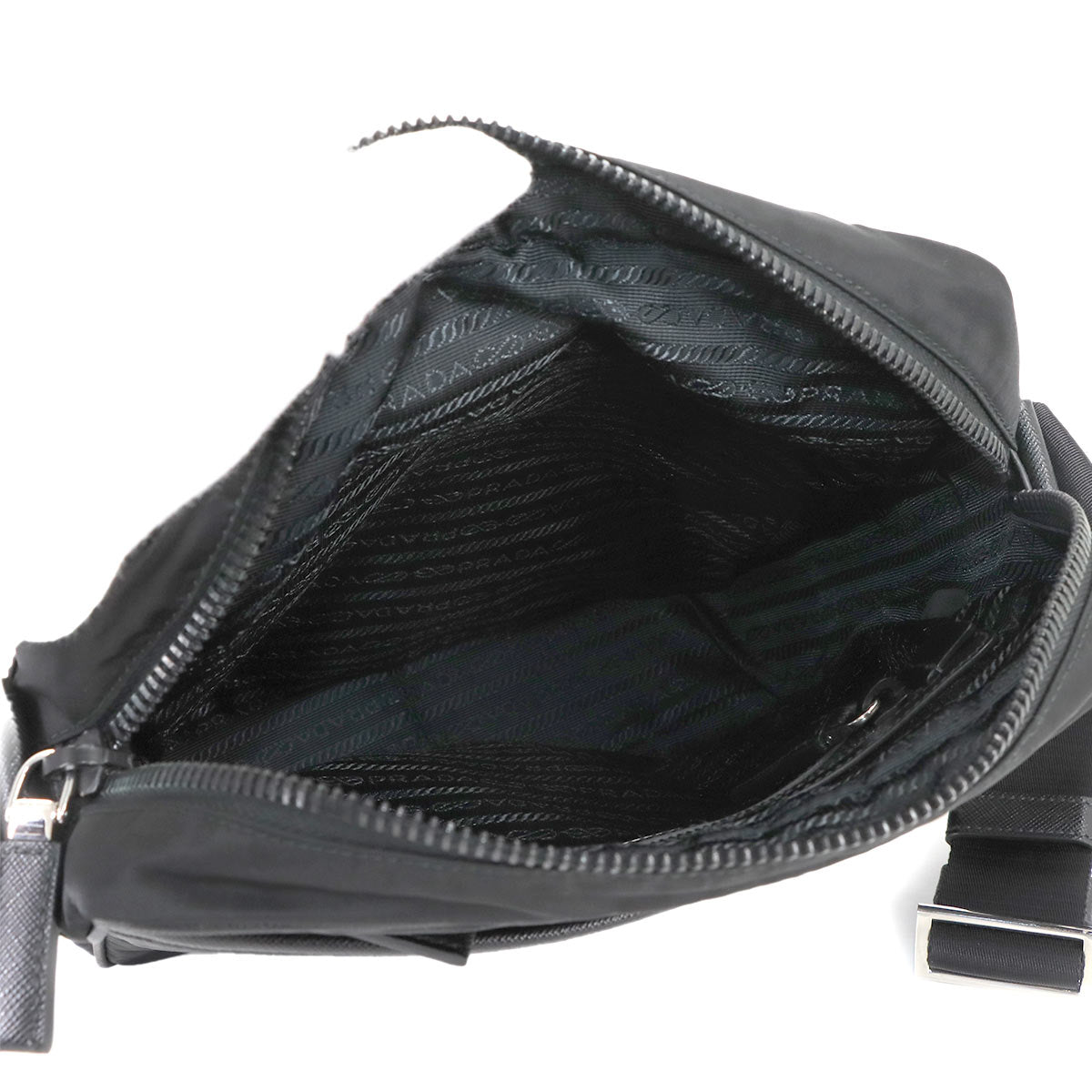 Shoulder Bag Nylon Saffiano Leather Nero Black 2VH002 Purse