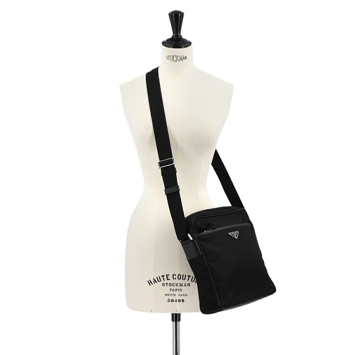 Shoulder Bag Nylon Saffiano Leather Nero Black 2VH002 Purse