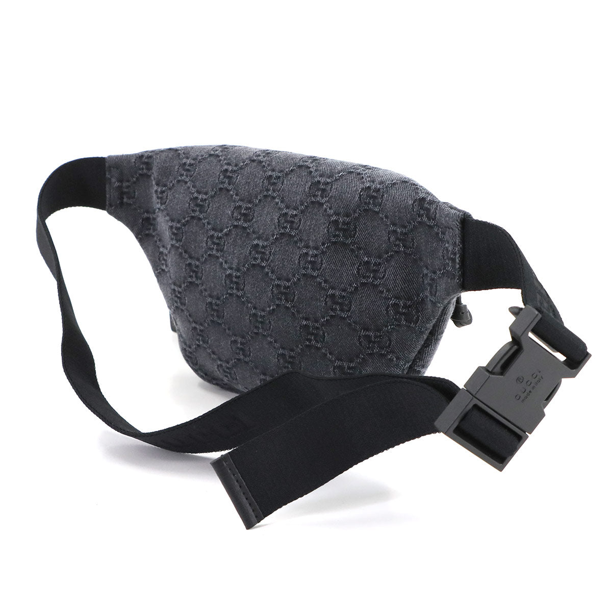 Childrens Crossbody Bag GG Denim Leather Black 502095 Purse