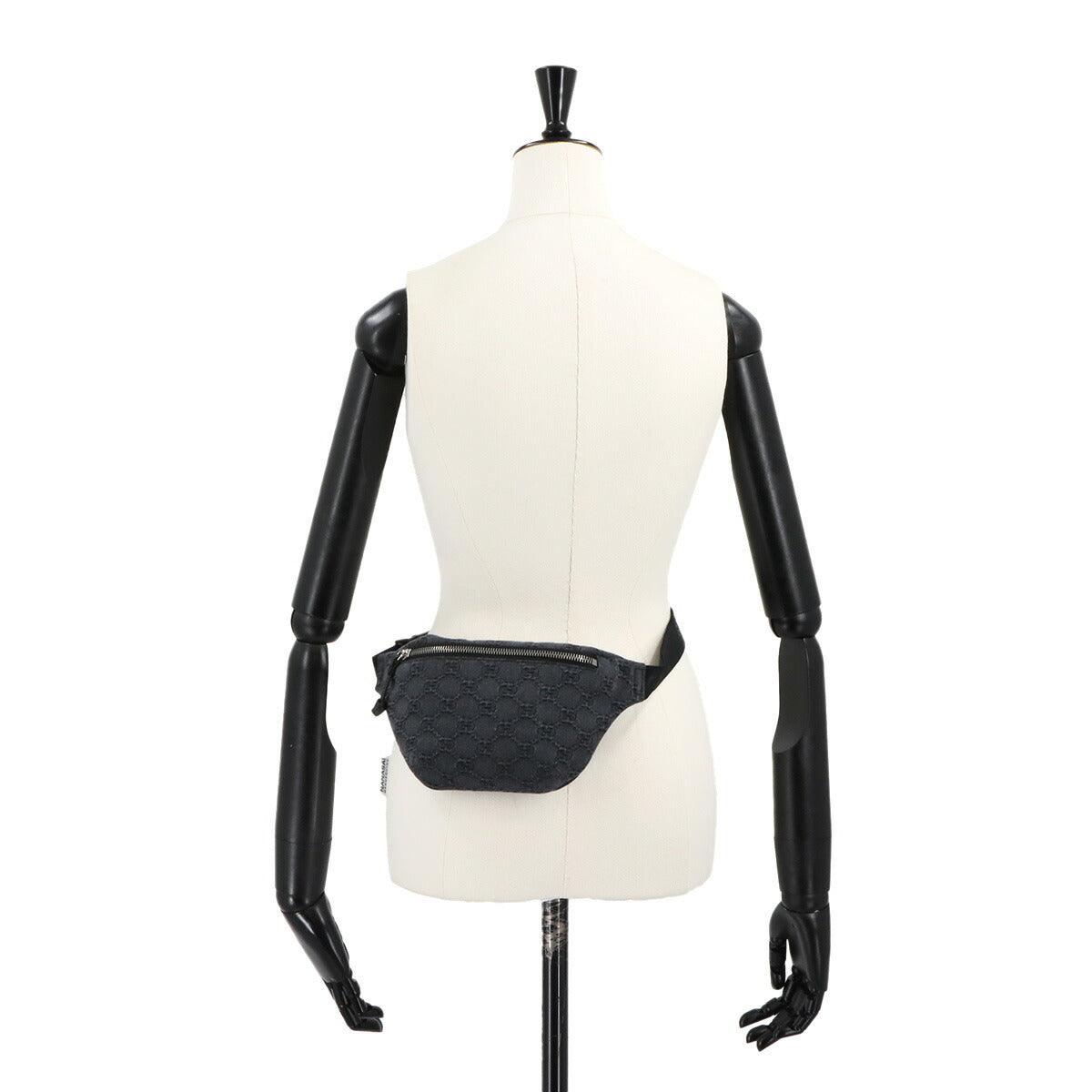 Childrens Crossbody Bag GG Denim Leather Black 502095 Purse