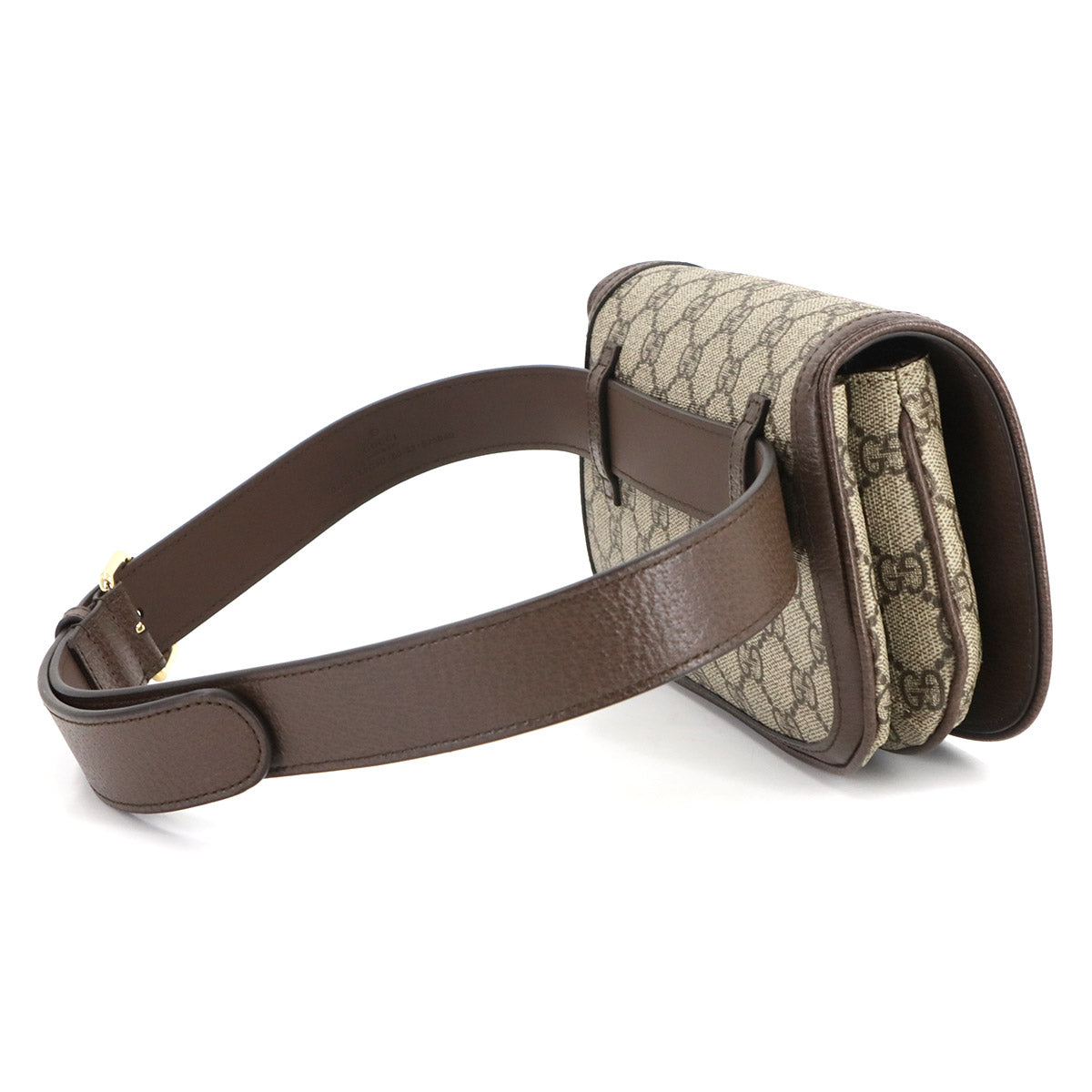 Blondie GG Supreme Belt Bag Leather Beige Brown 703807 Purse