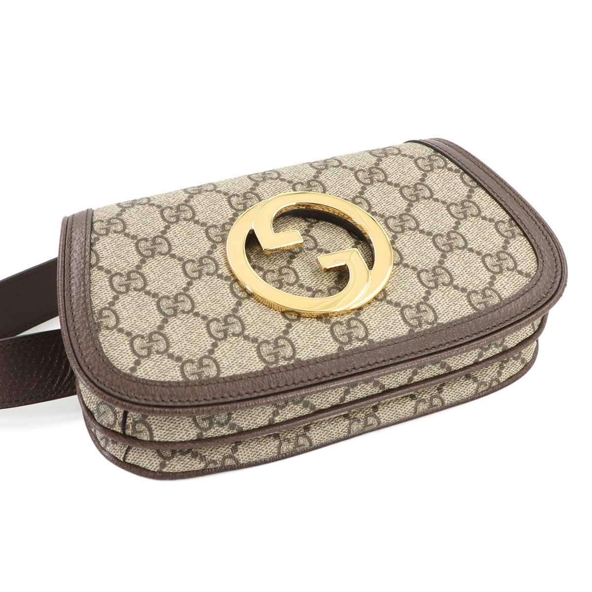 Blondie GG Supreme Belt Bag Leather Beige Brown 703807 Purse