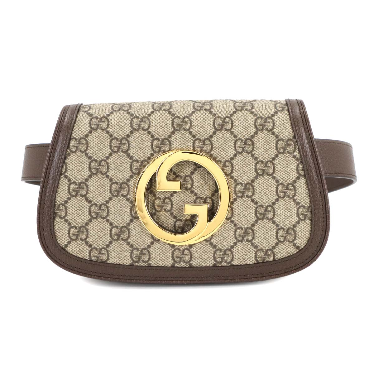 Blondie GG Supreme Belt Bag Leather Beige Brown 703807 Purse