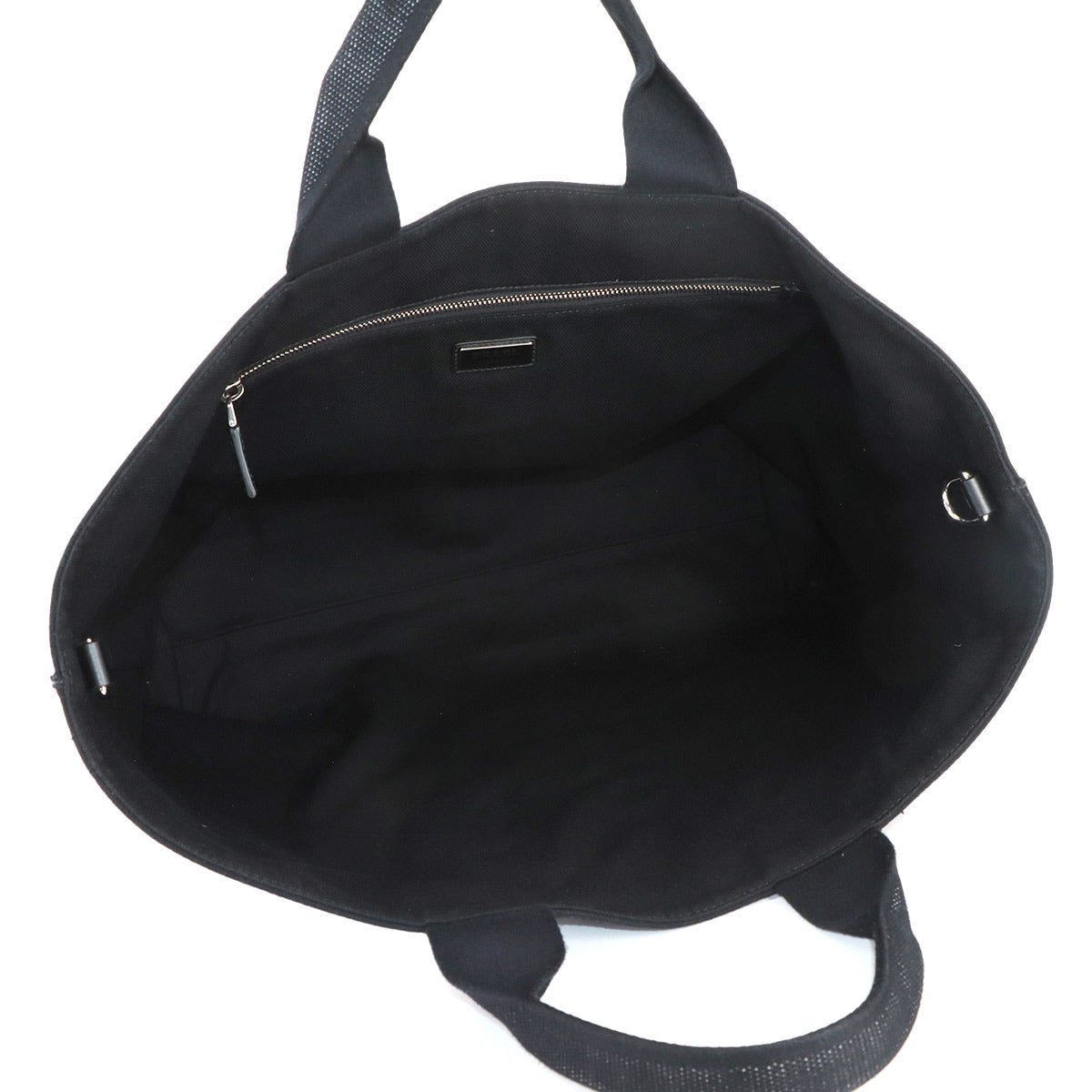 Drill 2way Tote Shoulder Bag Canvas Black 2VG081 Unisex Purse