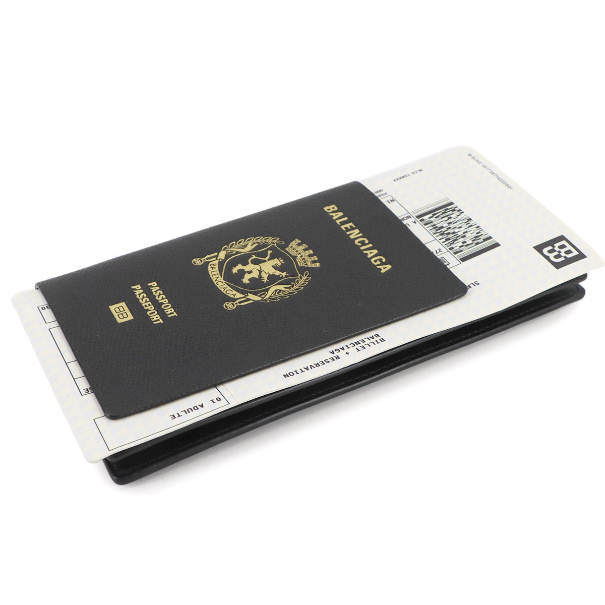 Passport Long Wallet 1Ticket Leather Black 787774