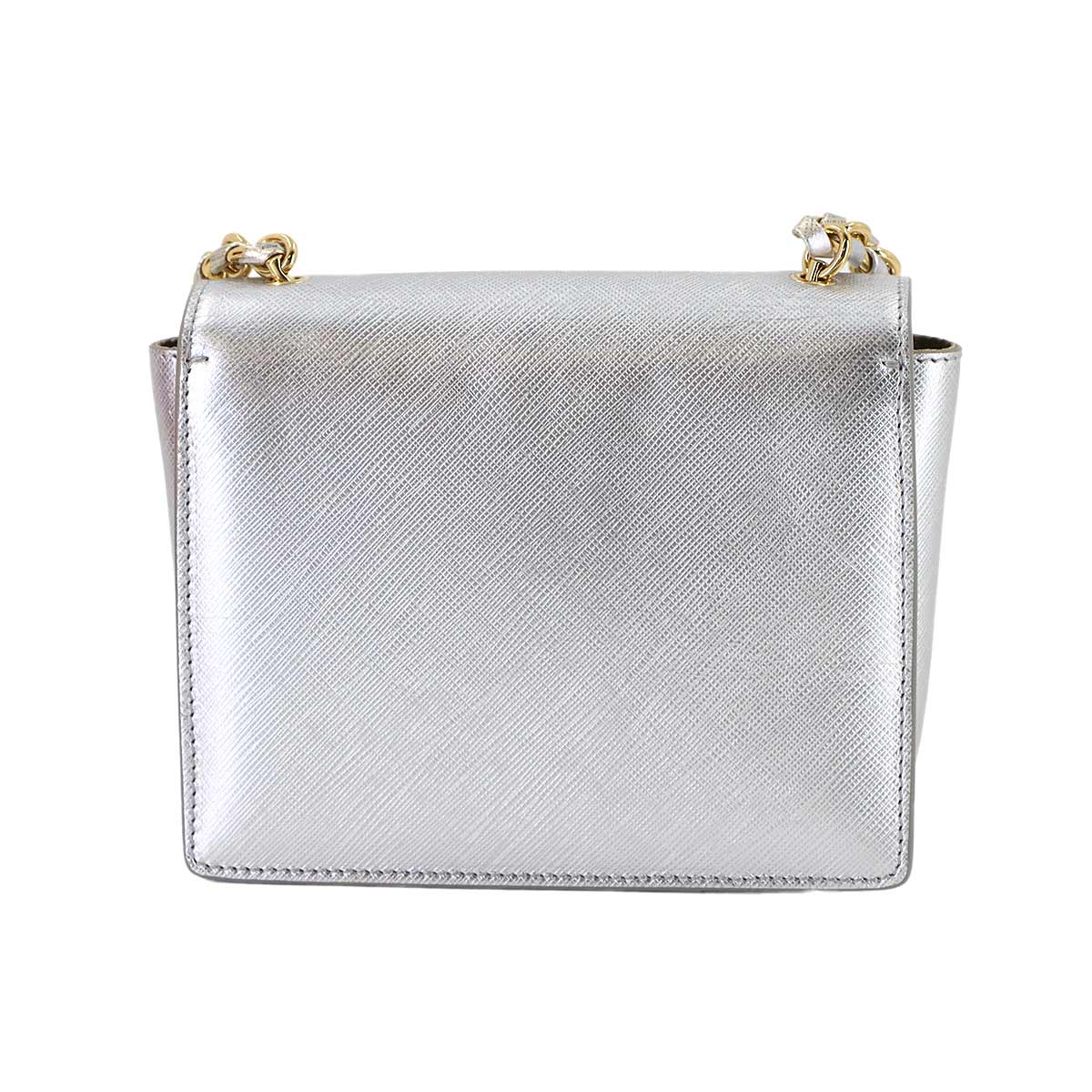 Vara Chain Shoulder Bag Leather Metalic Silver Gold