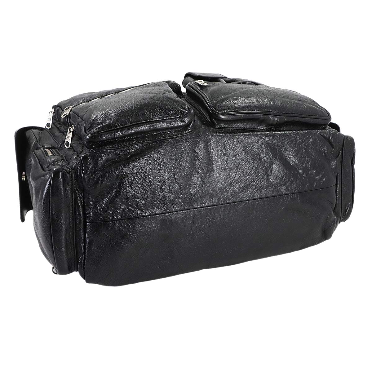 Superbusy Large Sling Shoulder Bag Leather Black 702168