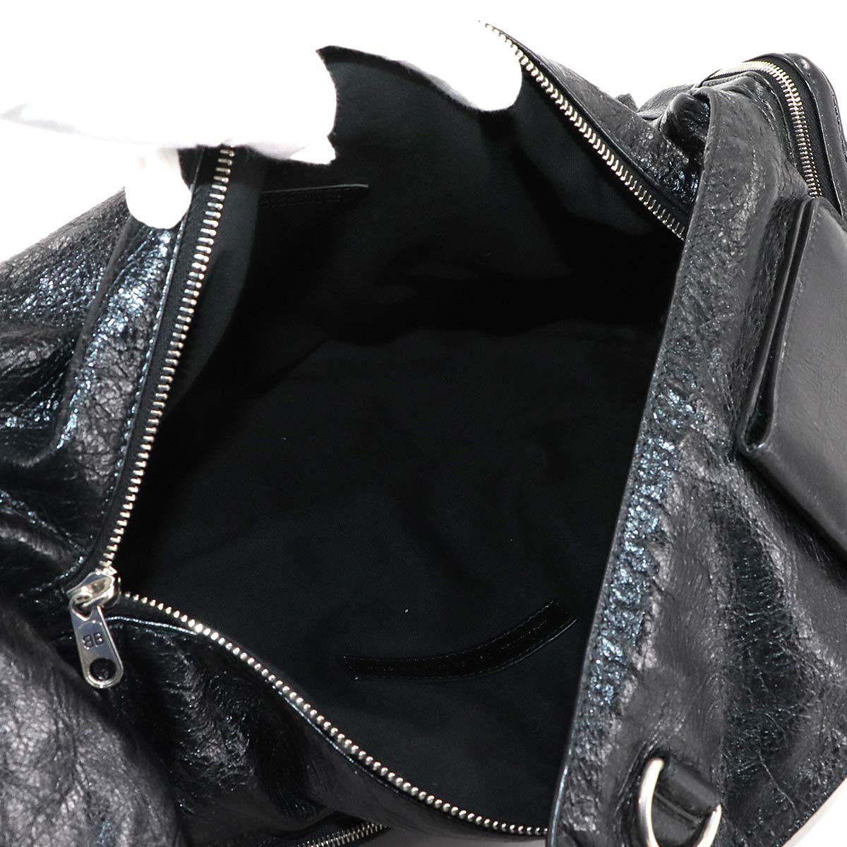 Superbusy Large Sling Shoulder Bag Leather Black 702168