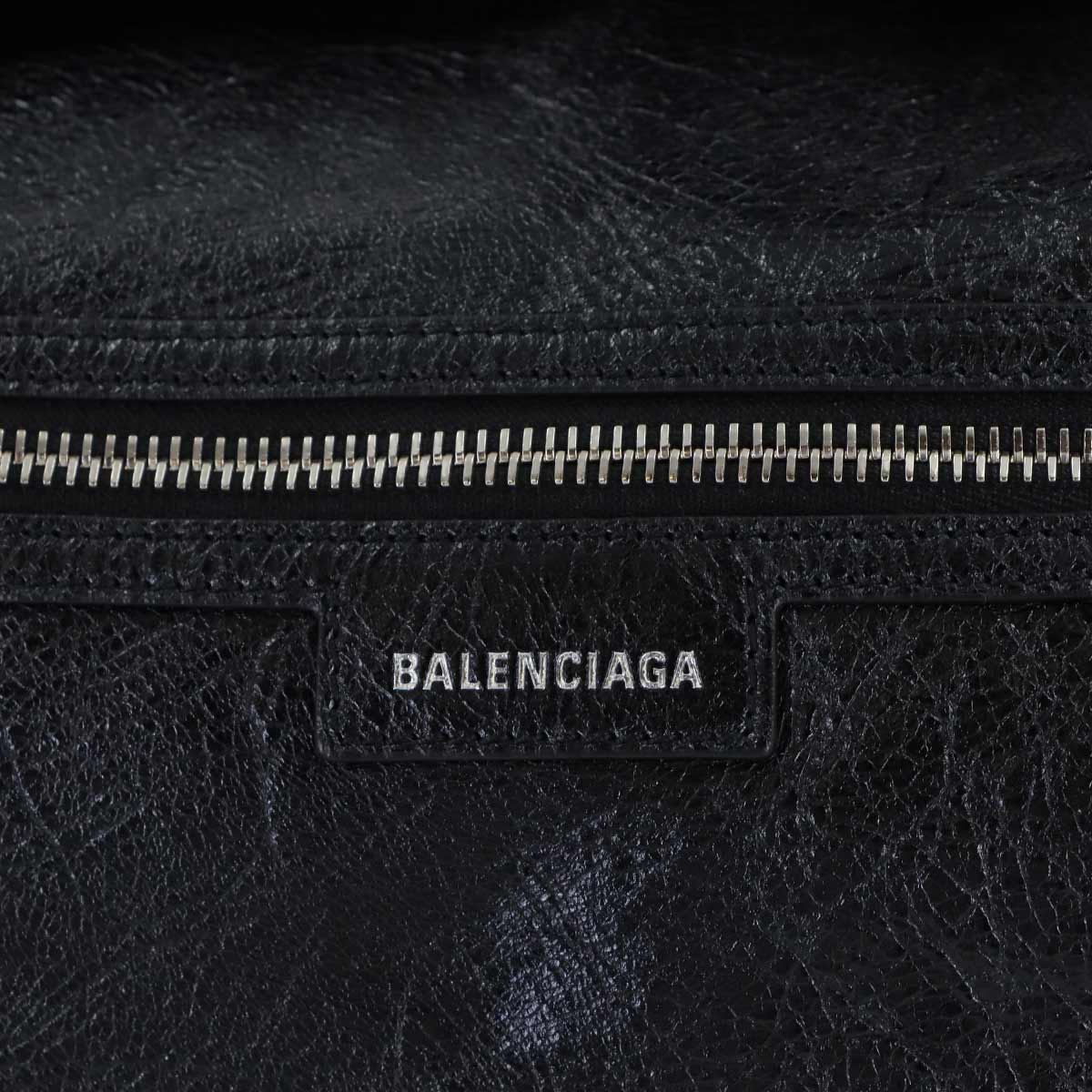 Superbusy Large Sling Shoulder Bag Leather Black 702168