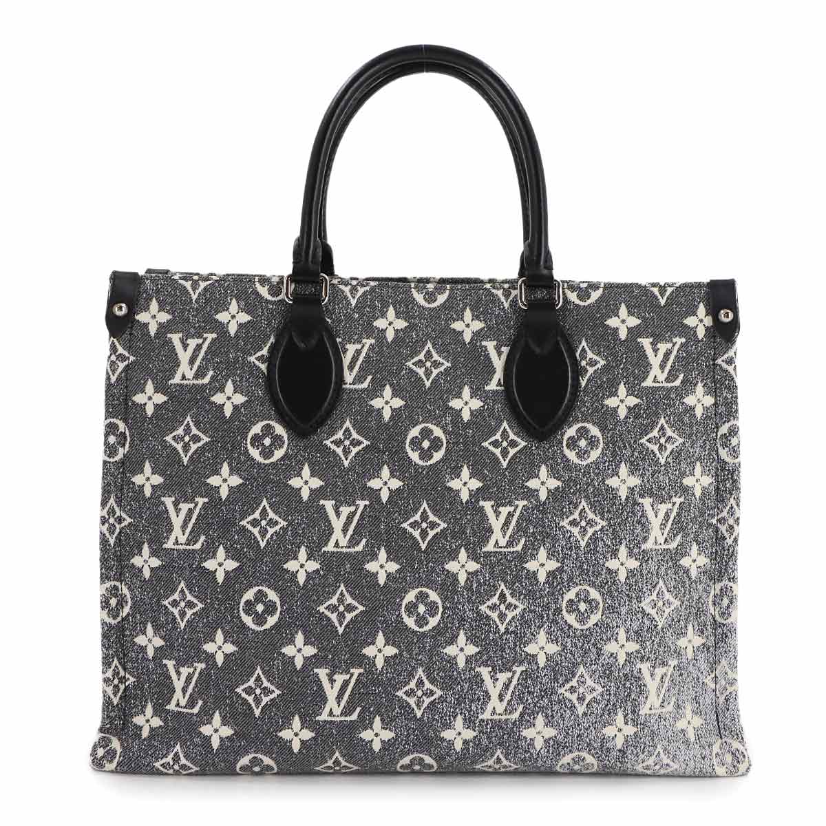 Monogram Jacquard Denim Onthego MM Tote Shoulder Bag