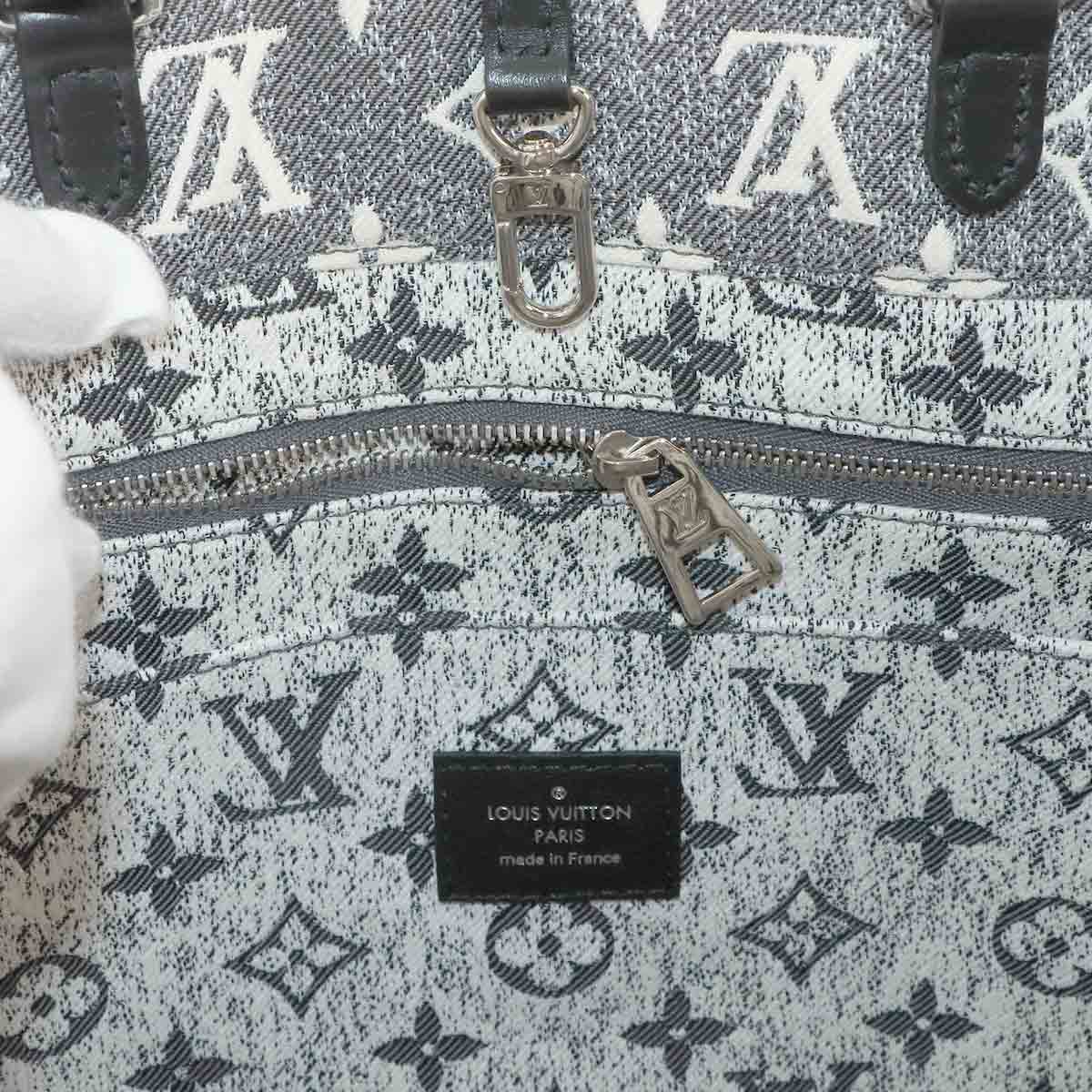 Monogram Jacquard Denim Onthego MM Tote Shoulder Bag