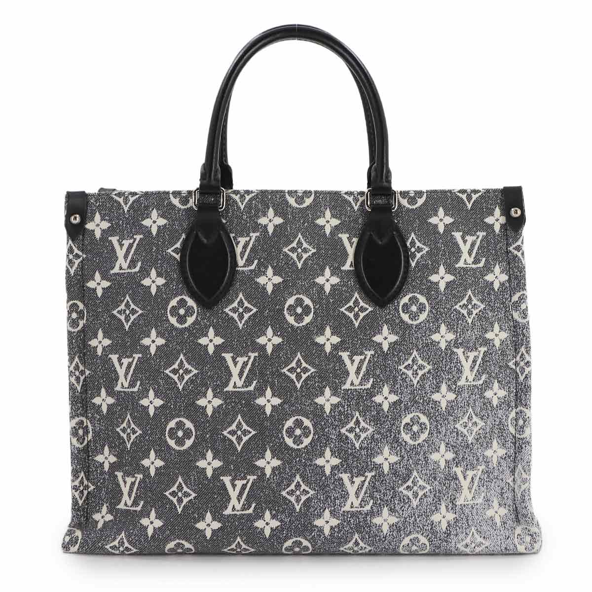 Monogram Jacquard Denim Onthego MM Tote Shoulder Bag