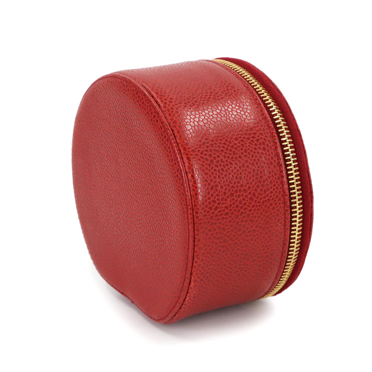 Coco Logos Jewelry Box Pouch Case Leather Red