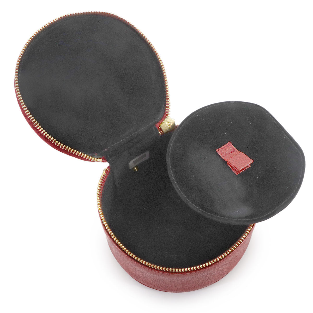 Coco Logos Jewelry Box Pouch Case Leather Red