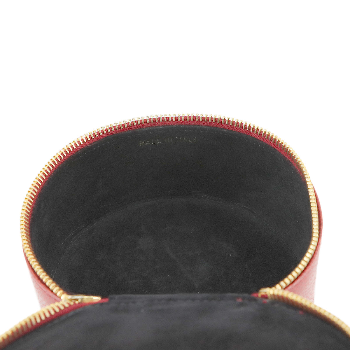 Coco Logos Jewelry Box Pouch Case Leather Red
