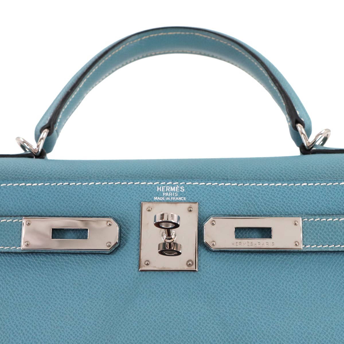 Kelly 28 Veau Epsom Blue Jean 2way Hand Shoulder Bag Purse