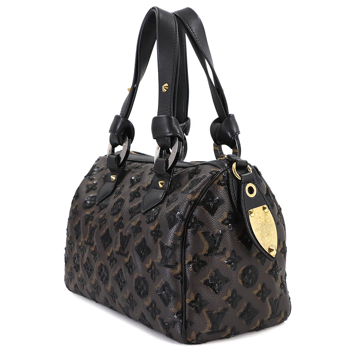 Monogram Eclipse Speedy 30 Hand Bag Brown Black M40243