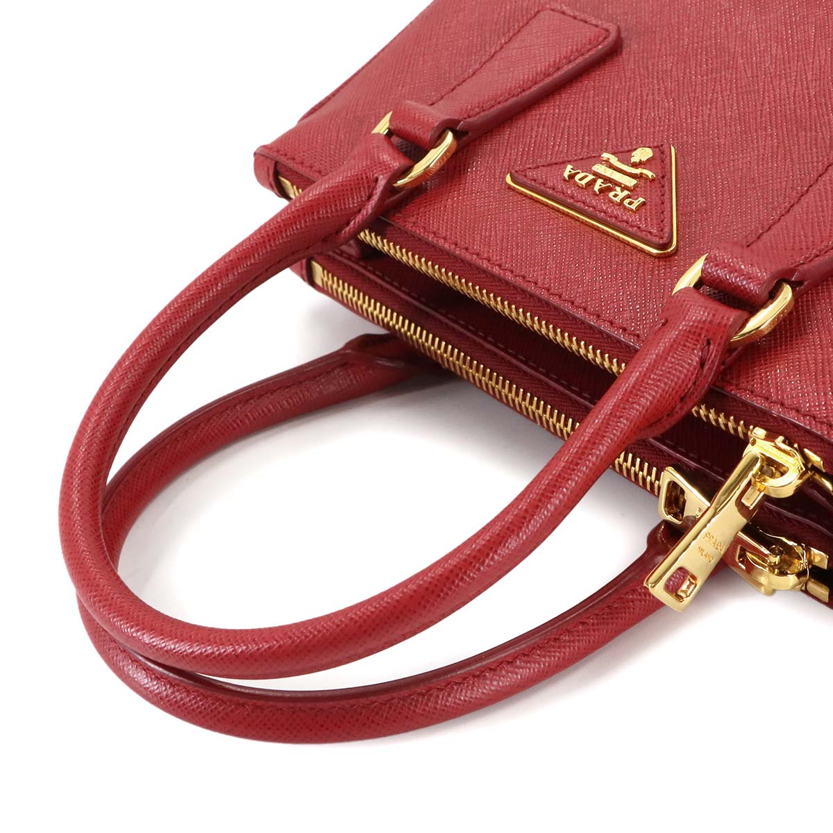 Galleria Mini Hand Shoulder Bag Saffiano Leather Red 1BA906