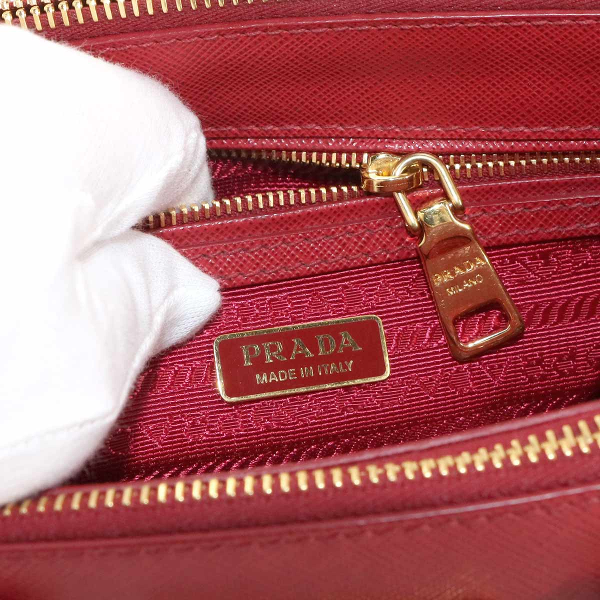 Galleria Mini Hand Shoulder Bag Saffiano Leather Red 1BA906