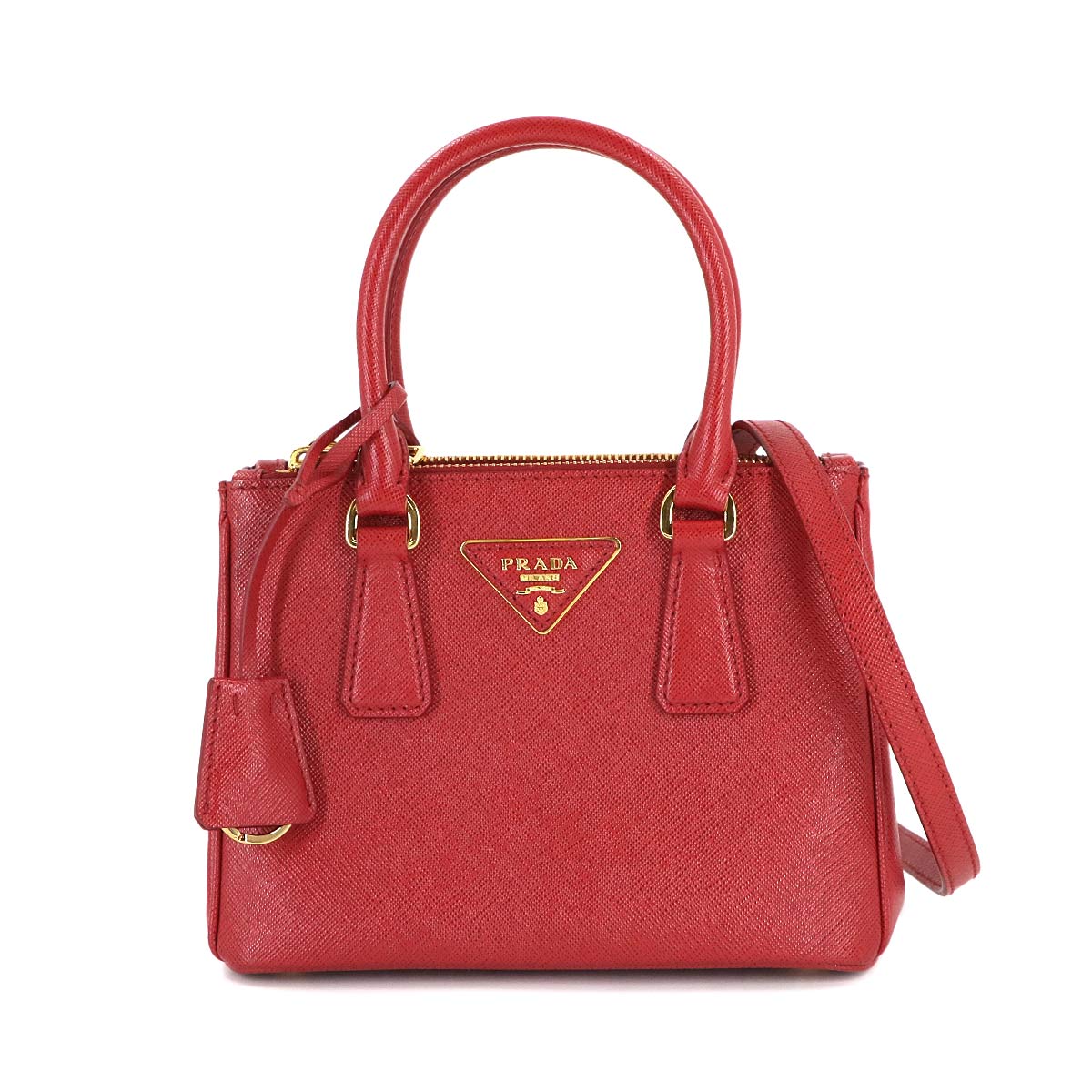 Galleria Mini Hand Shoulder Bag Saffiano Leather Red 1BA906